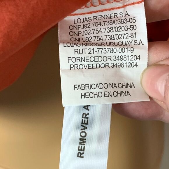 Marfinno Embroidered Floral Leaf Blouse Boho Small Orange Tangerine - Picture 6 of 8